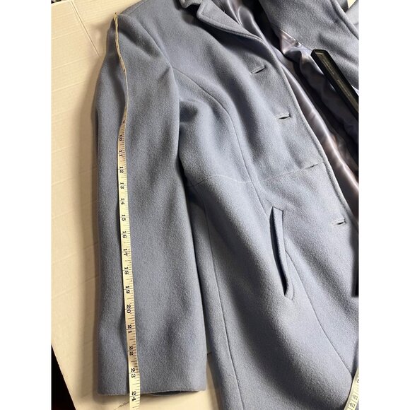 Ann Taylor Womens Light Blue Wool Blend Button-Up Coat Pockets 10 Mid-Length - Picture 13 of 13